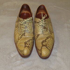 J.M. Weston Cream Snakeskin Leather Custom Made Derby 7C